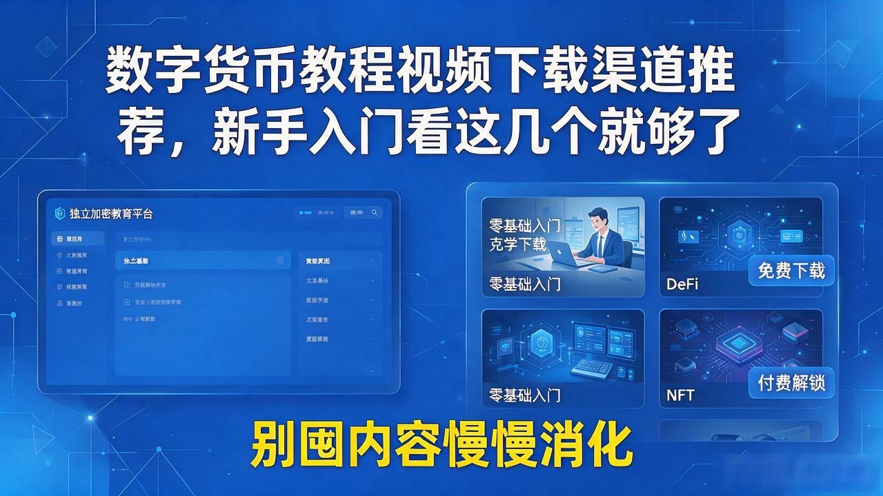 数字货币教程视频下载渠道推荐，新手入门看这几个就够了